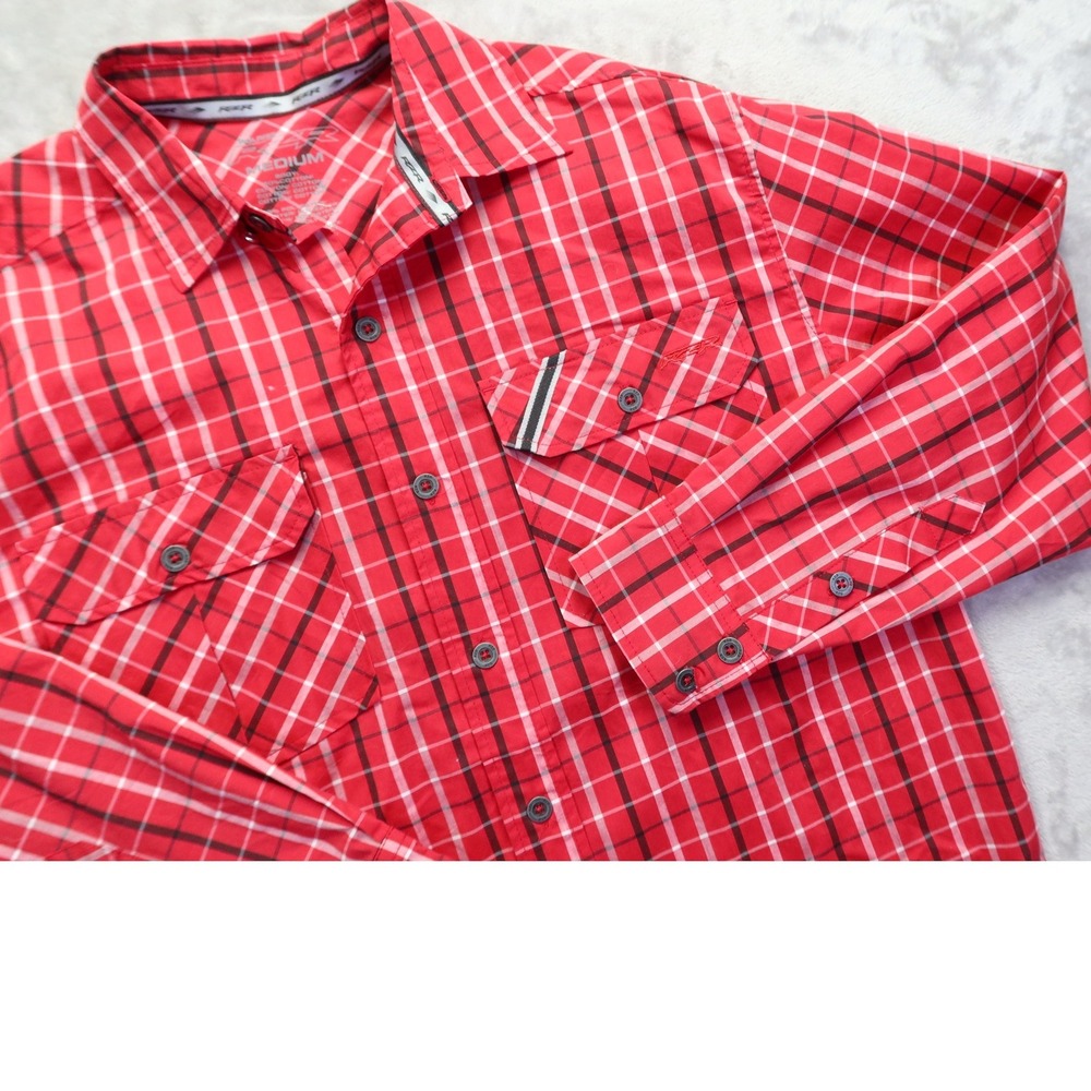 Polaris‎ RZR Men's Red Plaid Ensenada Peninsula Run Long Sleeve Shirt M